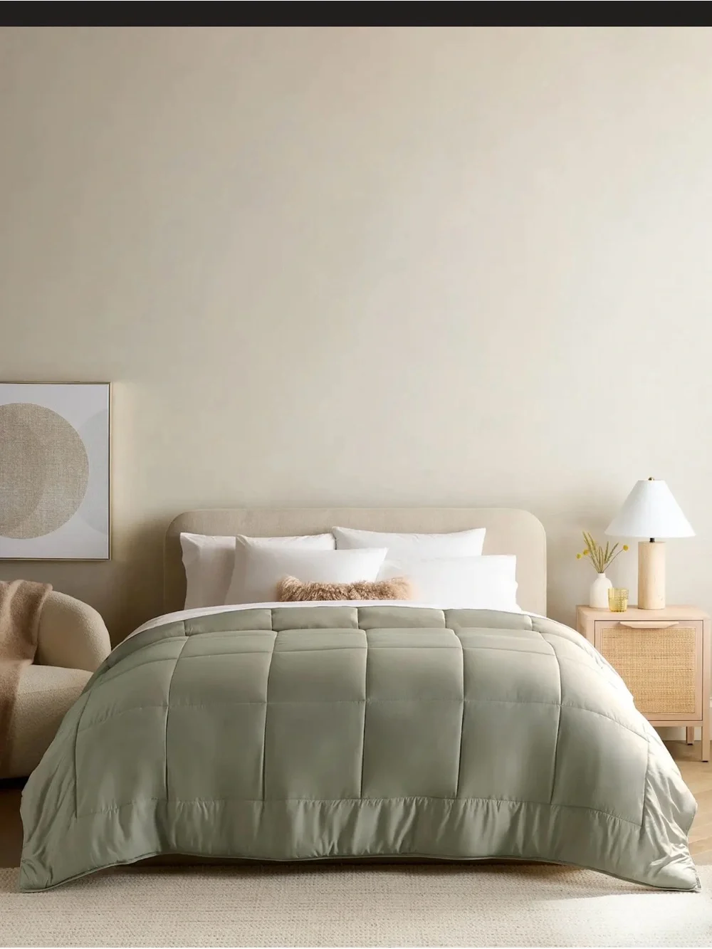 Quince NWOT Bamboo Comforter in Sage Queen Size 884